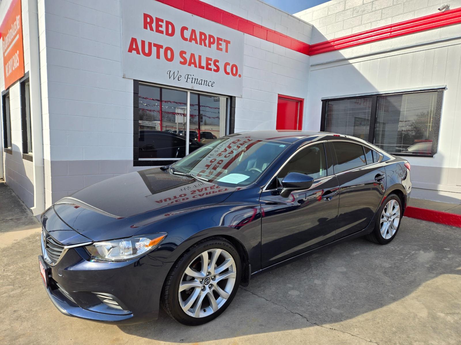 2016 Blue /BLACK Mazda Mazda6 (JM1GJ1V51G1) with an 2.5L I4 F DOHC 16V engine, Automatic transmission, located at 503 West Court, Seguin, TX, 78155, (830) 379-3373, 29.568621, -97.969803 - 2016 Mazda Mazda6 i Touring with a 2.5L I4 F DOHC 16V, Automatic, Tilt, Cruise, AM/FM/CD Touchscreen Stereo, Power Windows, Locks, Seat and Side Mirrors, Bluetooth, Leather Seating, Navigation System, Dual Climate Control, Rear A/C, Tinted Windows, Backup Camera, Alloy Wheels, Rear Defroster and mor - Photo #0